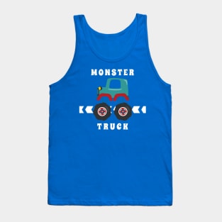 Vector illustration of monster truck with cartoon style. Tank Top